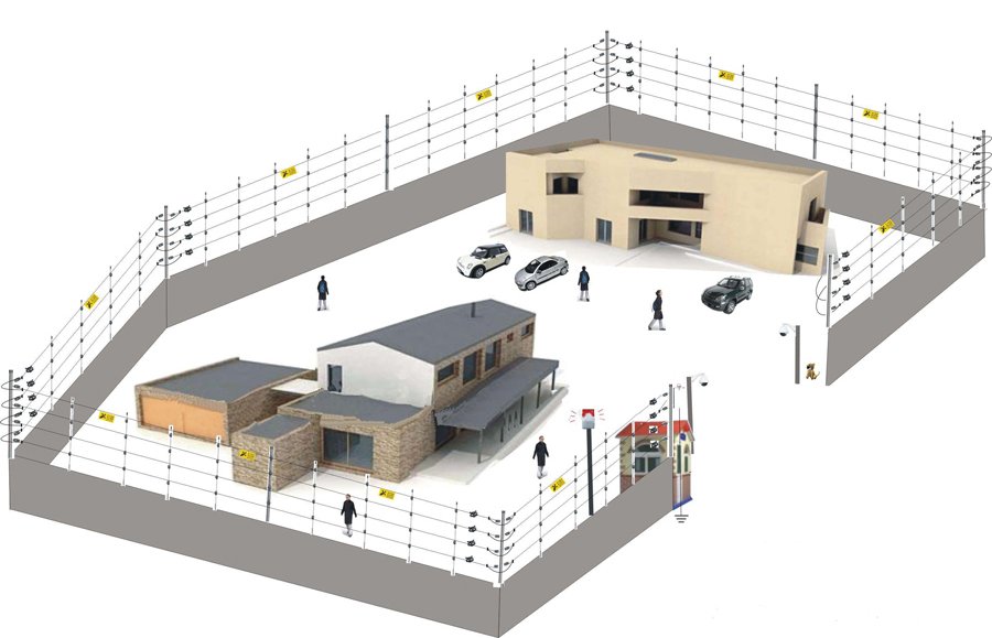 Perimeter Electric Security Fencing System Protection Palisade Solar Electronic Gallagher Power Nemtek Outdoor Residential Wall Boundary Fence Steel Net Gate